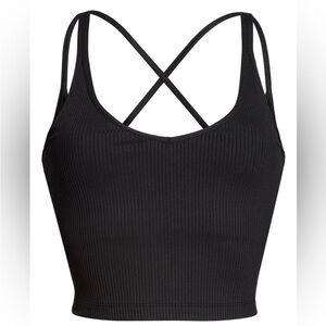 Vuori Black Ribbed Tank Medium